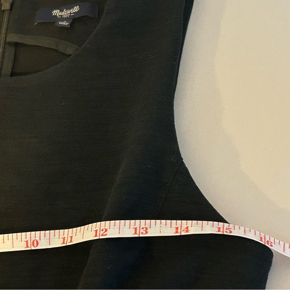 NWOT Madewell black cotton blend fit and flare shift dress size S office classic - Picture 5 of 12